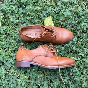 NWT Pikolinos cognac Santorini laceup oxford shoes
